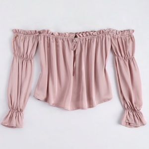 Zaful Off Shoulder Silk Top